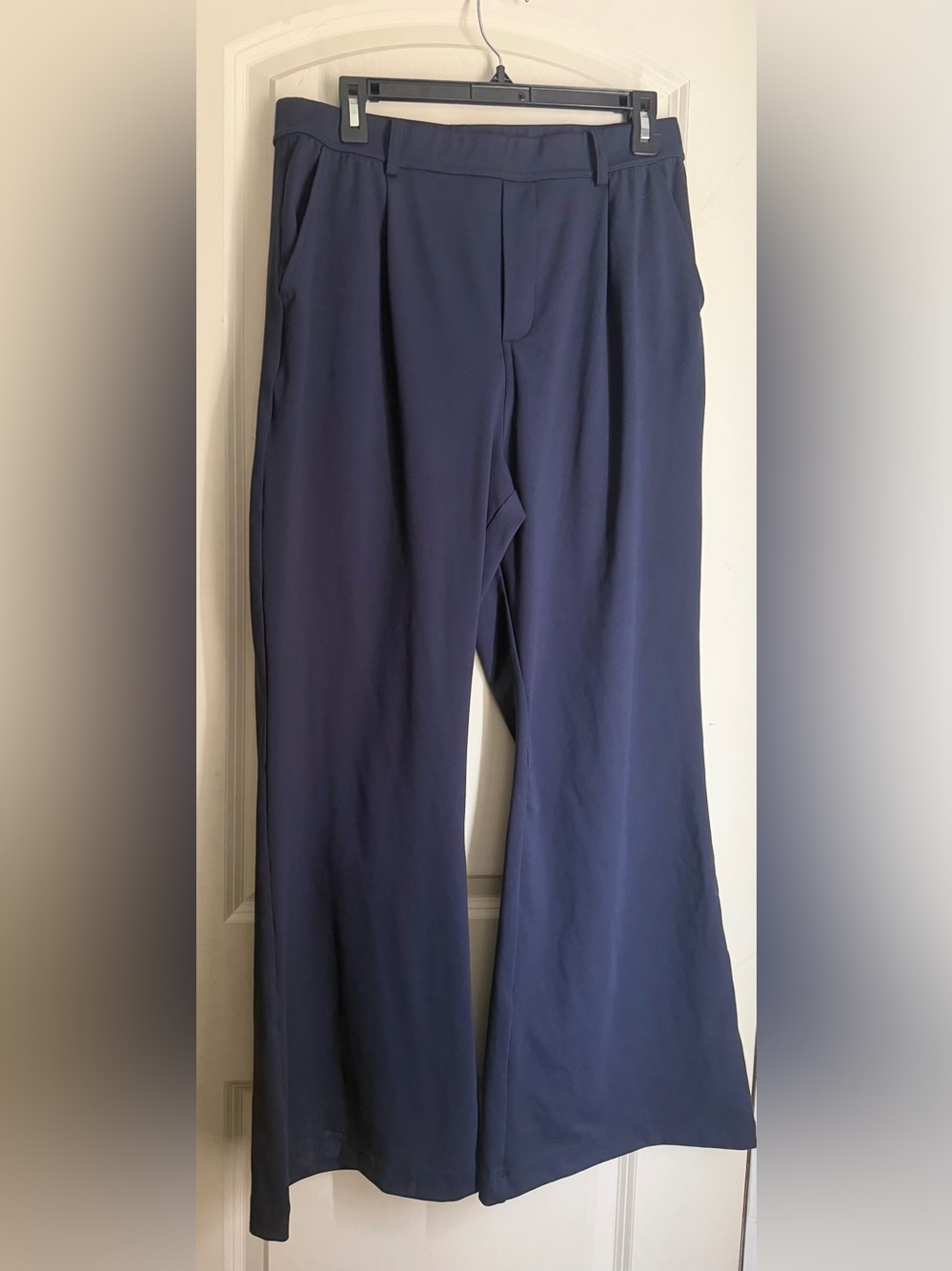 HALARA Navy Wide-Leg Dress Pants formal office casual L utility
